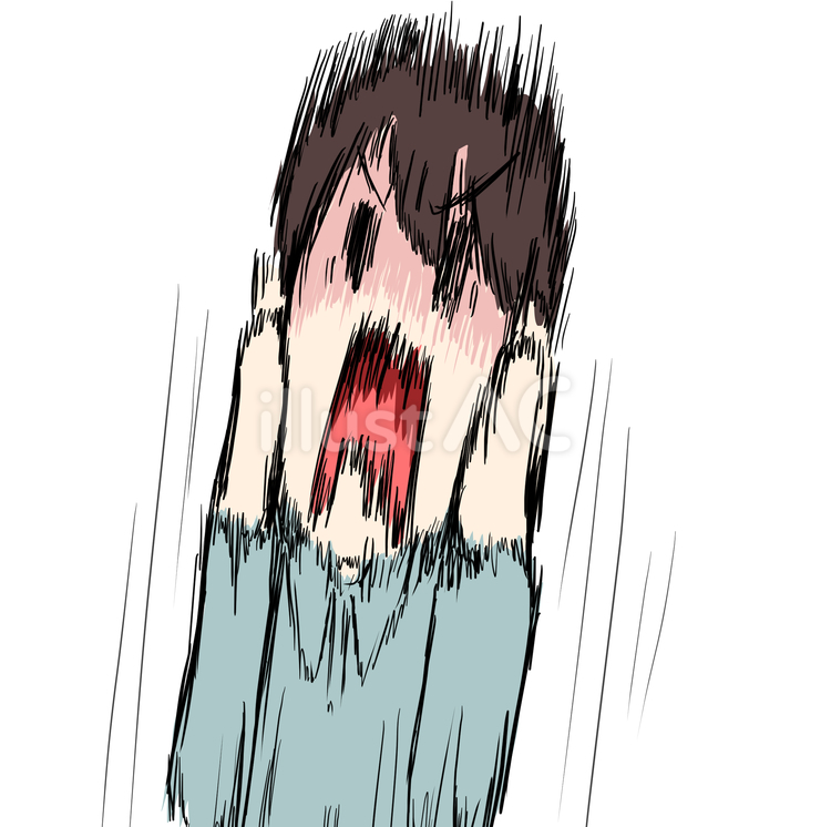 悲鳴を上げる男性 人物,生活,バストアップのイラスト素材
