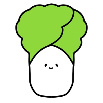 野菜キャラクター（白菜） 白菜,野菜,キャラクター,挿絵,顔,農家,農業,スーパーマーケットのイラスト素材