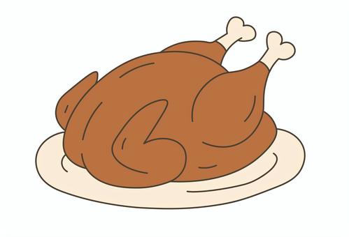 感謝祭のローストターキー 七面鳥,感謝祭,ロースト,料理,ホームパーティー,秋,冬,クリスマス,食卓,お祝いのイラスト素材