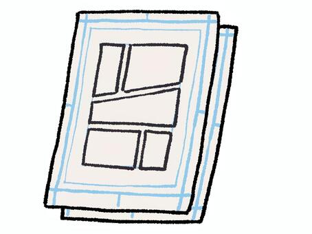 漫画原稿用紙のイラスト 漫画,原稿用紙,コマ割り,画材,漫画家,手描き,イラスト,シンプルのイラスト素材