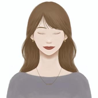 アクセサリーを着けた女性　バストアップ 女性,バストアップ,秋,微笑み,アクセサリー,ネックレス,イヤリング,ピアス,アイコンのイラスト素材