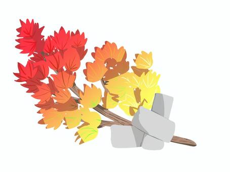 手紙付きの紅葉の枝 紅葉,紅葉狩り,手紙,ラブレター,平安,和歌のイラスト素材