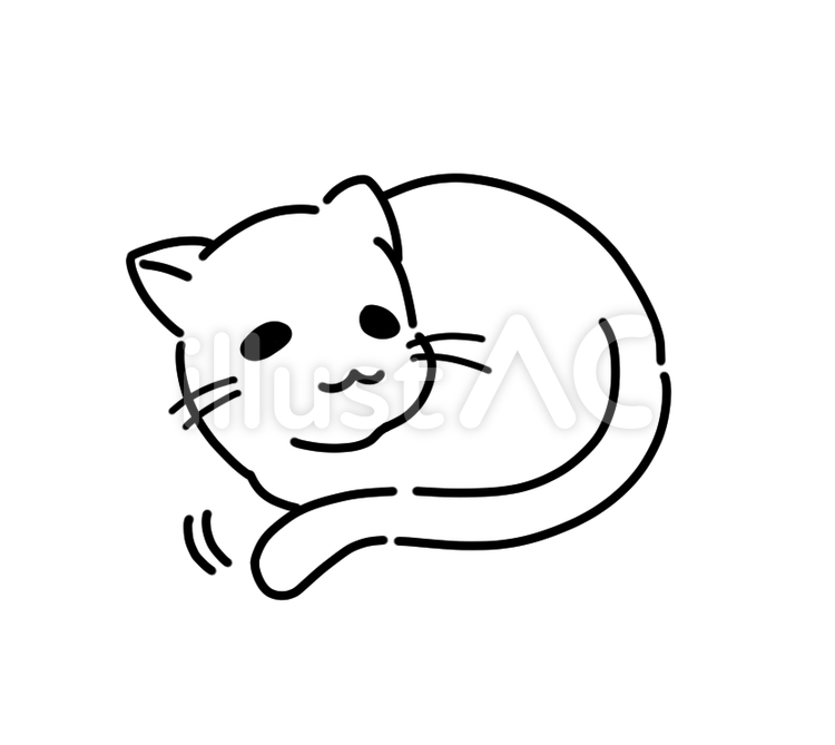 手描き風：猫②-4 生き物,動物,ペットのイラスト素材
