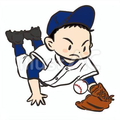 ボールをキャッチする野球の野手1