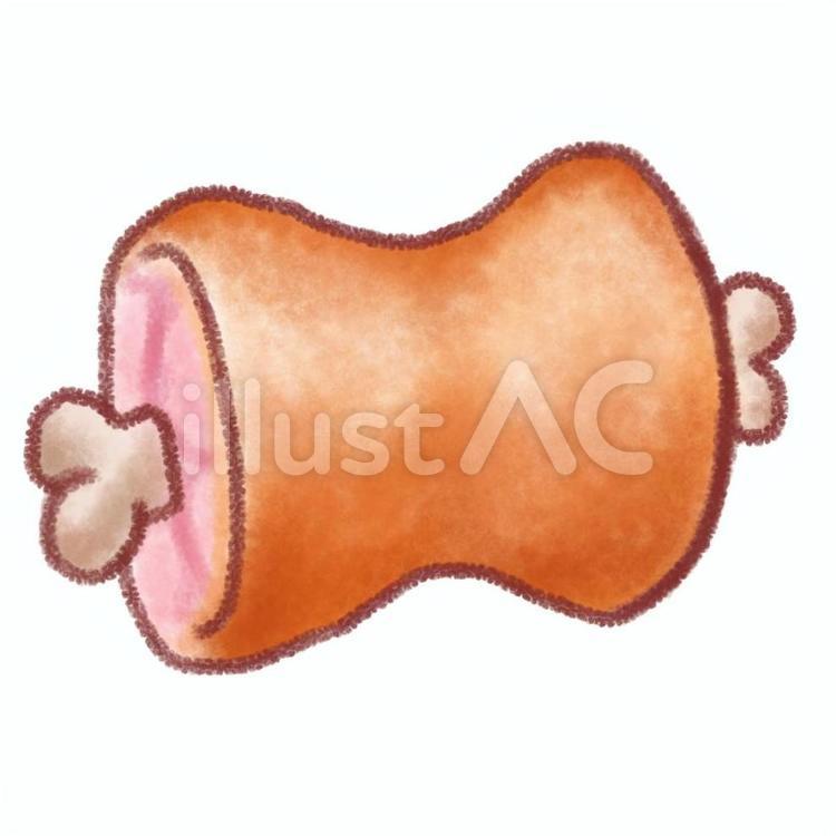 クレヨン風　骨つき肉 骨つき肉,肉,骨のイラスト素材