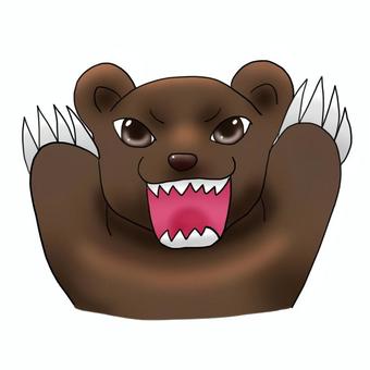 クマに注意！ クマ,注意喚起,警告,動物,害獣,獣,単体のイラスト素材