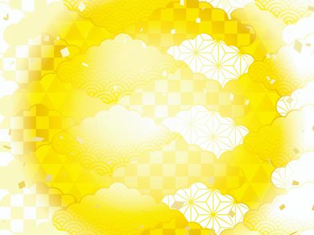 正月和風和柄年賀状 年賀状,和柄,和風,正月,可愛い,美しい,ベクター,紙吹雪,パーティー,お祝いのイラスト素材