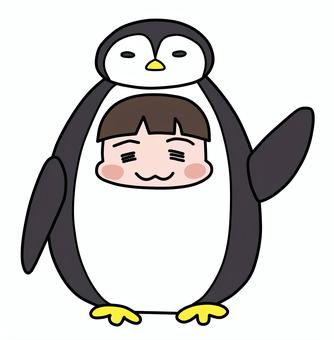 ペンギンの着ぐるみを着る人 ペンギン,着ぐるみ,ゆるキャラ,かわいい,イベント,キャラクターショー,ぬいぐるみのイラスト素材