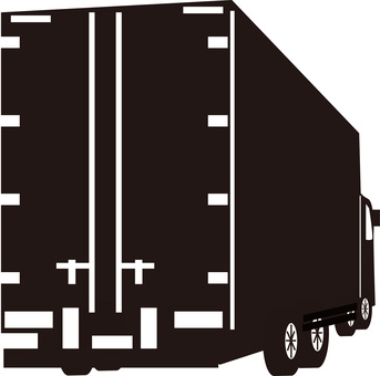 トラック　 トラック,荷台,大型,配送,運輸,車両,後ろ,シルエットのイラスト素材