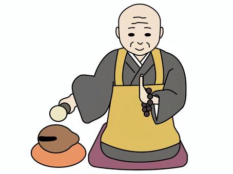 お経を唱えるお坊さん お坊さん,お経,唱える,葬式,住職,僧侶,お寺,法事,宗教,坊主のイラスト素材
