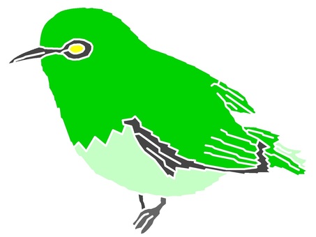 Green motif uguisu icon, , JPG and PNG