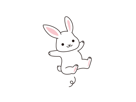 こどものうさぎ うさぎ,卯年,うさぎ年,かわいい,動物,ジャンプのイラスト素材