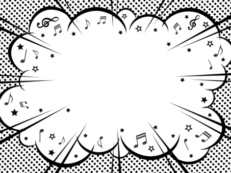 Sunburst frame monochrome musical notes, , JPG, PNG and AI