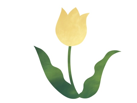黄色いシンプルなチューリップ チューリップ,シンプル,花,黄色,黄,イエロー,yellow,flower,春,カットイラストのイラスト素材