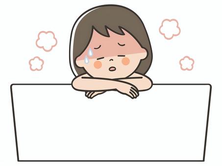 お風呂でのぼせる女の子 お風呂,のぼせる,のぼせ,暑い,熱い,女の子,子供,女子,女児,少女のイラスト素材