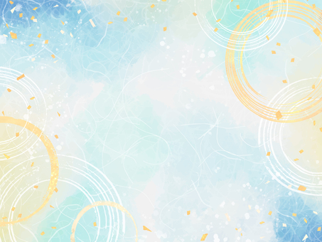 和紙テクスチャ（夏色・波紋と金装飾） 和風,和紙,紙のイラスト素材