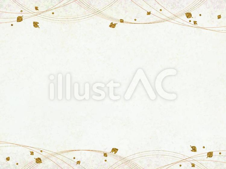 シンプルでおしゃれな和風フレーム背景23 秋,植物,落ち葉のイラスト素材