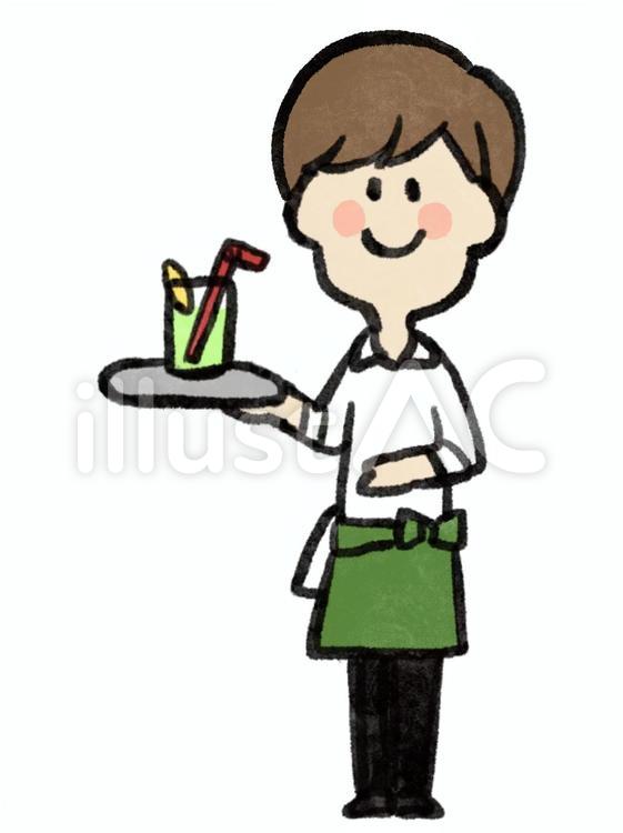 カフェスタッフの男性 店員,カフェ,バーのイラスト素材