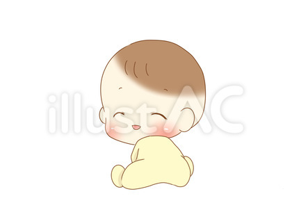 おすわり 赤ちゃん 笑顔