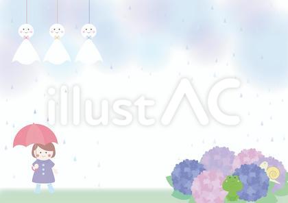 梅雨空の女の子 おさんぽフレーム