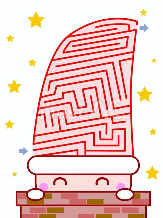 可愛いサンタさんの迷路 迷路,サンタ,煙突のイラスト素材