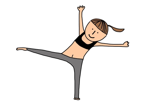 Illustration, stretch, yoga, star pose, JPG and PNG