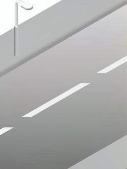 道路のイラスト 道路,街灯,白線,シンプル,アスファルト,フリー,無料のイラスト素材