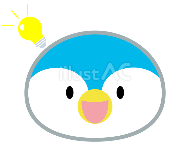 ペンギンの表情　ひらめき ペンギン,表情,ひらめきのイラスト素材
