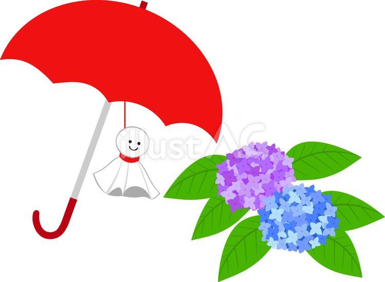 梅雨のあじさいと傘 あじさい,紫陽花,傘のイラスト素材