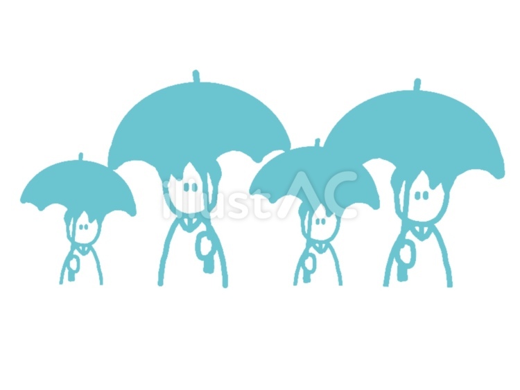傘をさす人たち 傘をさす,人,4人のイラスト素材