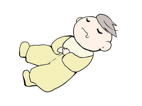 赤ちゃん ねんね 赤ちゃん,子供,スタイ,乳児,ユーモア,ベビー,寝る,よだれ,安眠,睡眠のイラスト素材