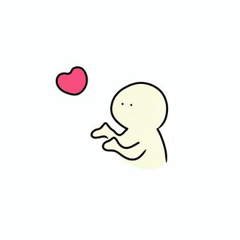 舞い降りる心 舞い降りる,落ちる,降る,ハート,心,気持ち,やさしさ,愛,人,受け取るのイラスト素材