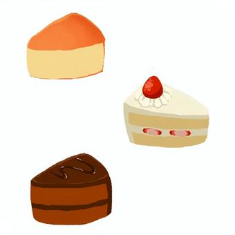 ケーキいろいろ ケーキ,スイーツ,デザート,洋菓子,お菓子,カフェ,喫茶店,パティスリー,洋菓子店,ショートケーキのイラスト素材