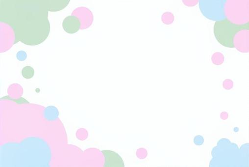 パステルカラーのかわいいバブルフレーム 泡,フレーム,パステルカラー,シンプル,ピンク,水色,グリーンのイラスト素材