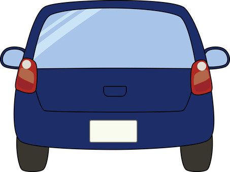 乗用車　後ろ 車,青,乗用車,交通,交通安全のイラスト素材