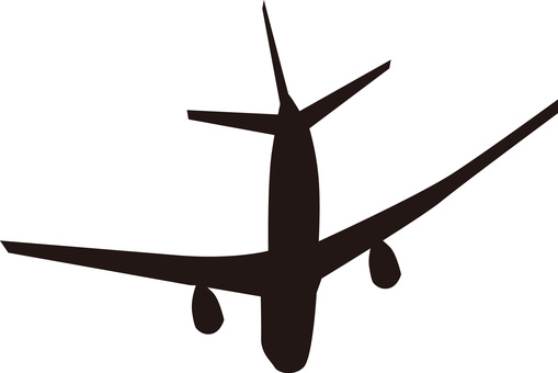 飛行機シルエット 飛行機,旅客機,機体,飛ぶ,運行,シルエットのイラスト素材