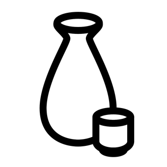徳利とお猪口_シルエット02 徳利,お猪口,シルエット,お酒,日本酒,酒,とっくり,モノクロ,アイコン,線画のイラスト素材