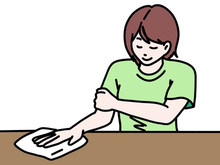 腱板を鍛えるワイピング運動 腱板,トレーニング,タオル,リハビリ,回復,体操,運動,鍛える,拭く,テーブルのイラスト素材