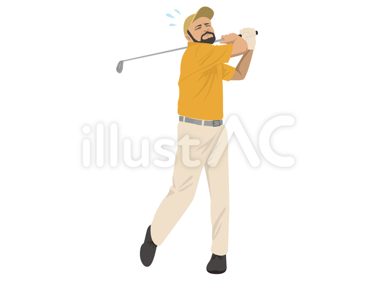 ゴルフをする男性 ゴルフ,ゴルファー,男性のイラスト素材