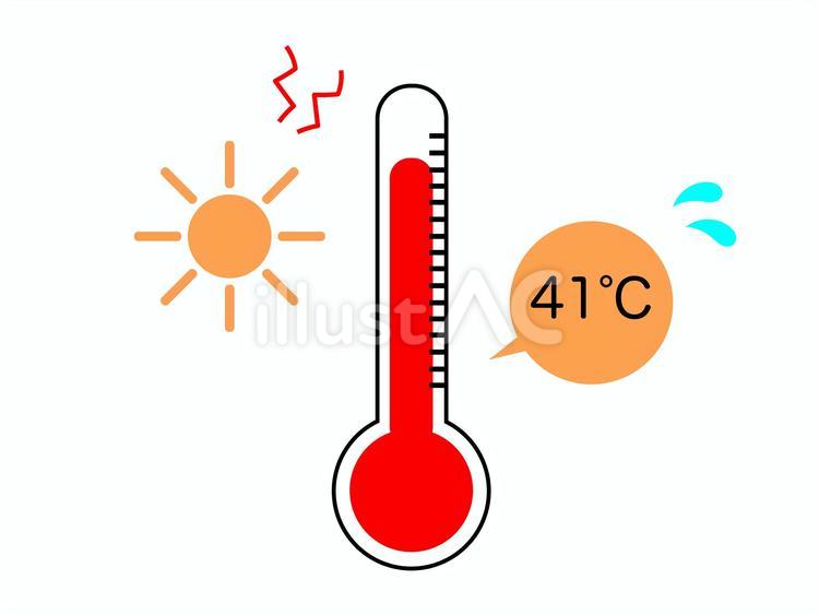 41度の気温計 気温計,温度計,真夏日のイラスト素材