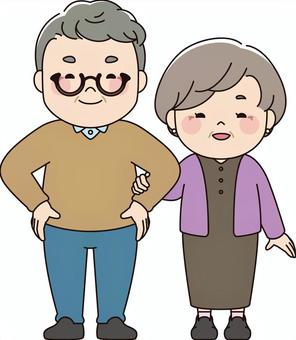 Illustration, senior, couple, a good friend, 