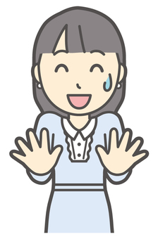  ワンピースお嬢様-021-バスト ごまかす,お嬢様,女性,女の子,オシャレ,人物,かわいい,遠慮,断る,不安のイラスト素材