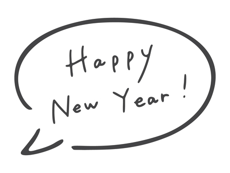 Happy New Year!の吹き出し 吹き出し,新年,あけましておめでとう,happy,newyear,正月,年賀状,賀正,年賀素材,年始のイラスト素材