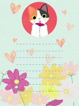 Autumn cherry blossoms and calico cat 5, , JPG and PNG