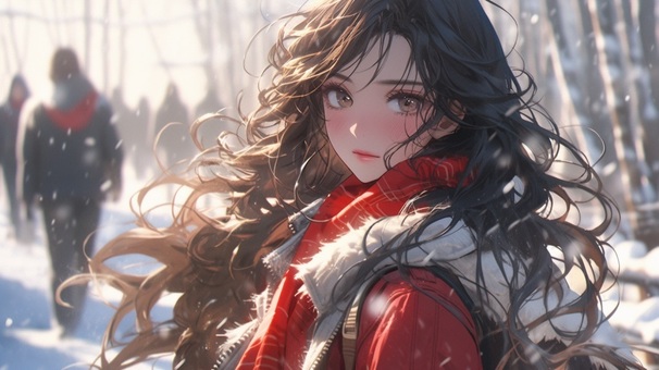 冬景色の女性④
