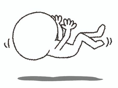 浮くシルエット シルエット,浮く,浮遊,影,pop調,手描き,挿絵,ワンポイント,素材,商用可のイラスト素材