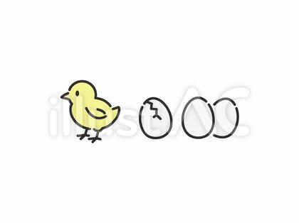 ひよことたまごのシンプルイラスト