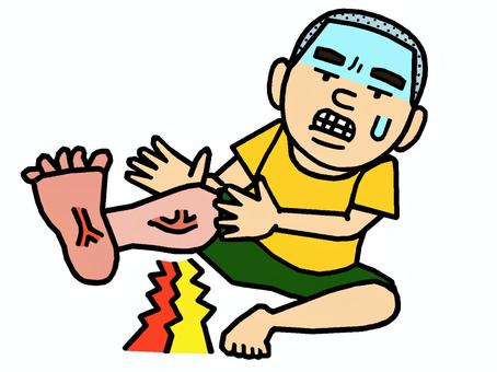 足がつる 足,つる,痙攣,こむら返り,激痛,人物,男性,少年,男の子,イラストのイラスト素材