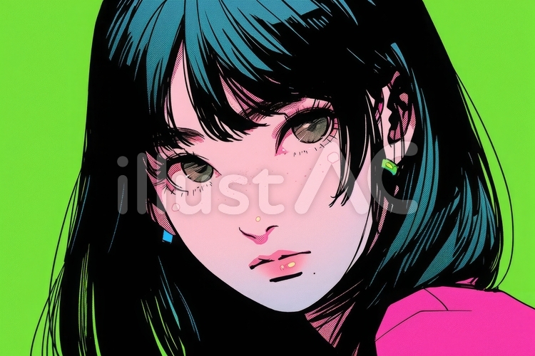 黒髪の美女 美人,女性,綺麗のイラスト素材