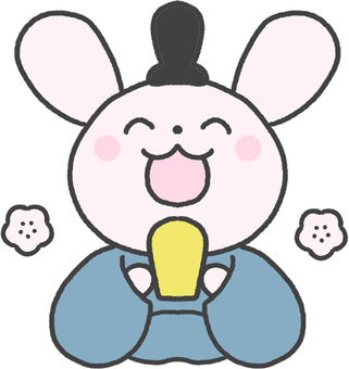 うさぎのお内裏様のかわいい笑顔のイラスト お内裏様,おだいりさま,ひな祭り,うさぎ,かわいい,笑顔,動物,手描き,ゆるい,ピンクのイラスト素材